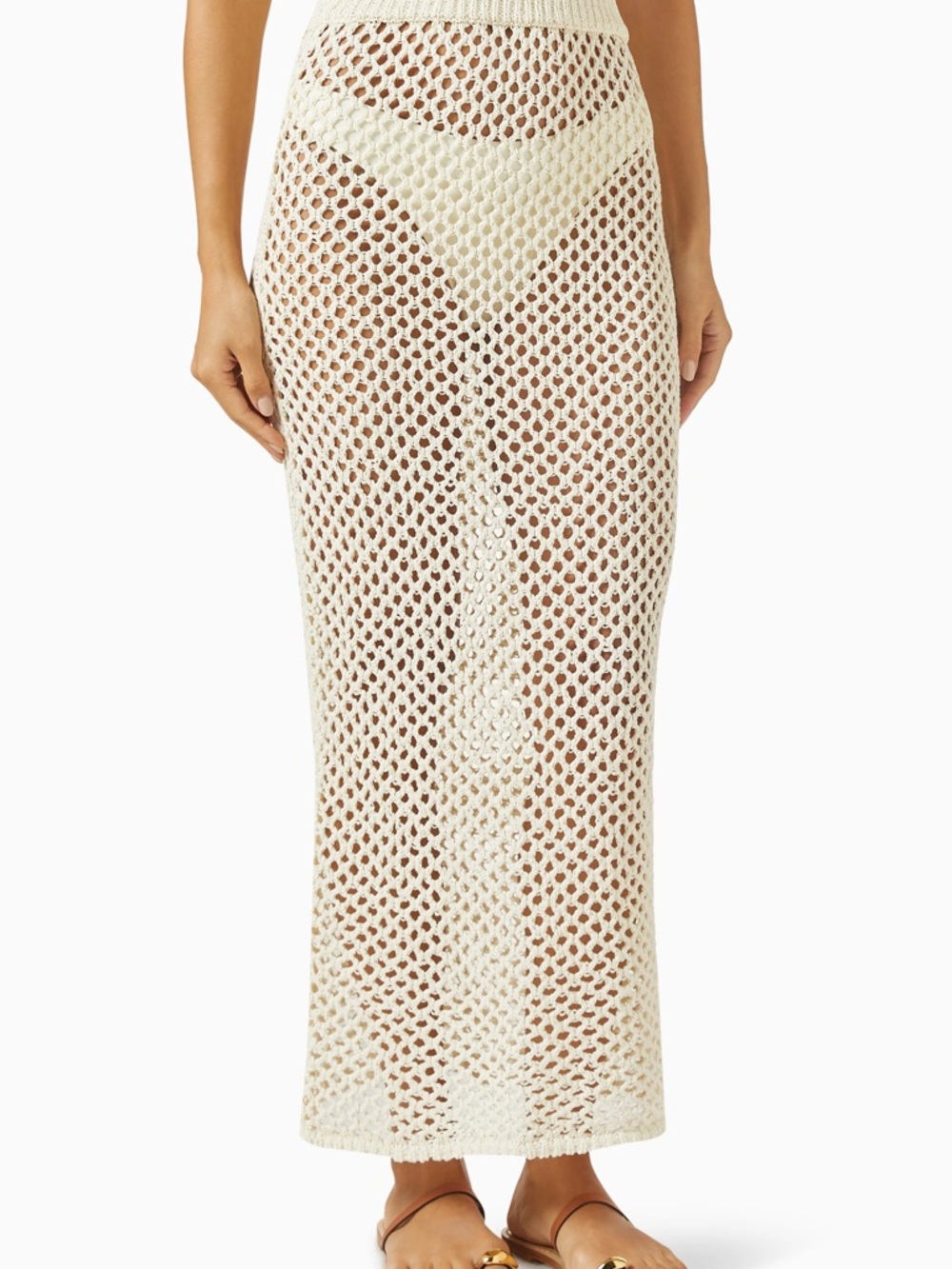 MONDAY - Swim Wear Cape in Ivory Crochet Maxi - Cream